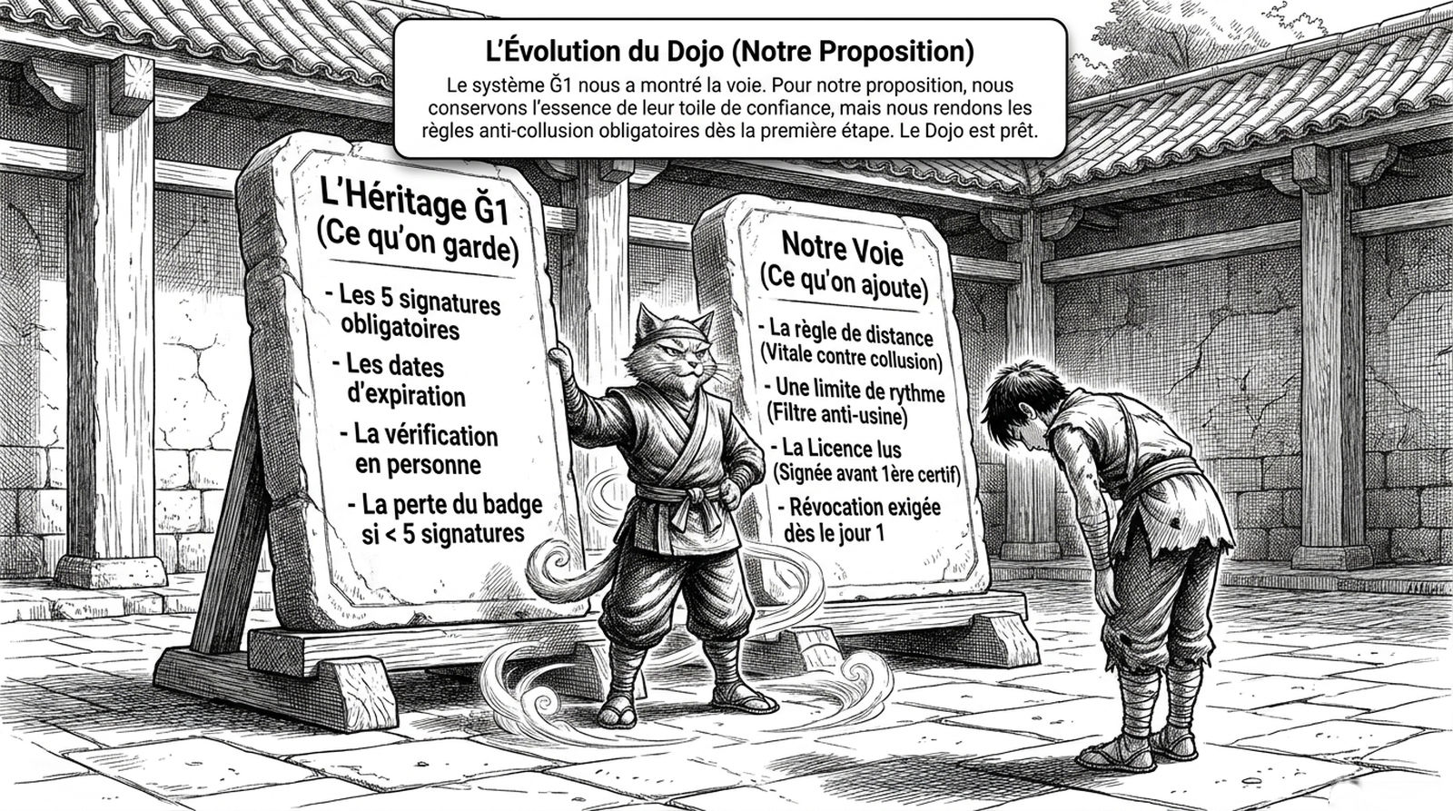 Viñeta: la evolución del Dojo — el legado Ğ1 y nuestra propuesta